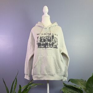Wild West Unisex Graphic Hoodie Sweatshirt - Light Gray